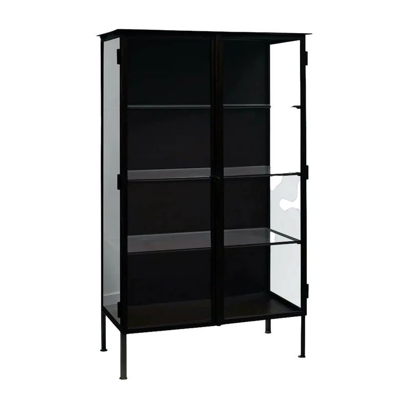 Vitrine à 2 portes en métal noir 153 cm Oregon - Nordal