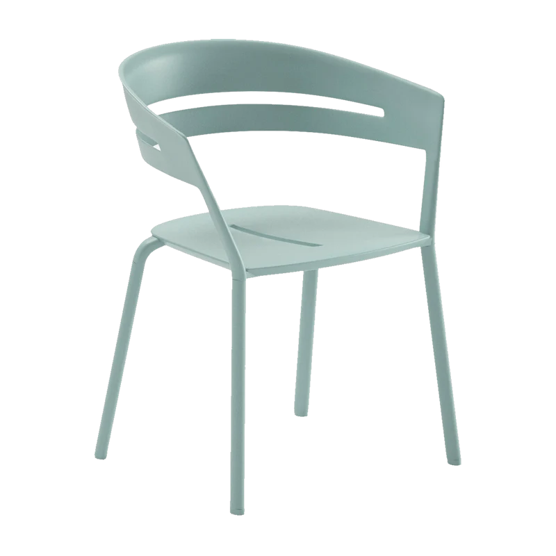 Chaise avec accoudoir en aluminium bleu clair 53 x 61 cm Ria - Fast Spa