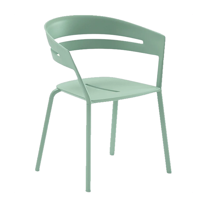 Chaise avec accoudoir en aluminium vert 53 x 61 cm Ria - Fast Spa