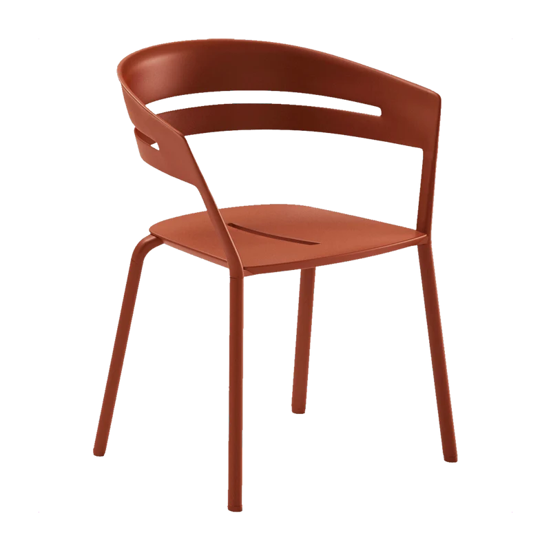 Chaise avec accoudoir en aluminium terracotta 53 x 61 cm Ria - Fast Spa