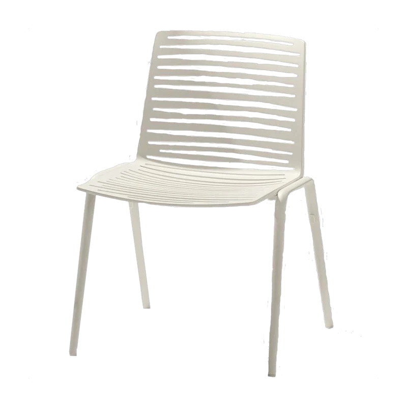 Chaise en aluminium blanc crème 56 x 57 cm Zebra - Fast Spa
