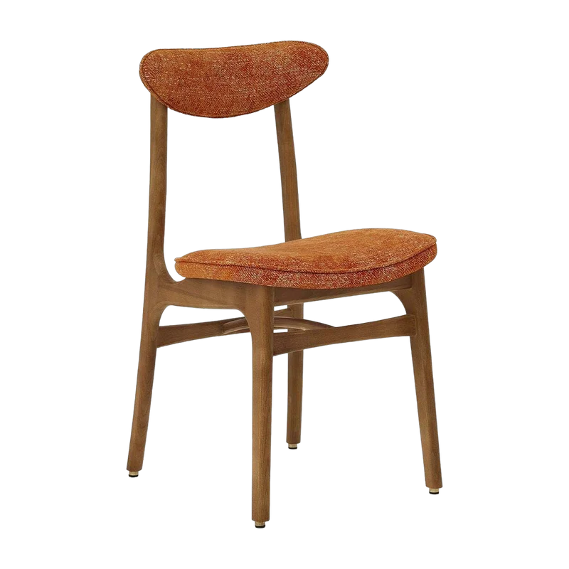 Chaise en tissu marbre orange et frêne foncé 52 x 45 Série 200-190 - 366 Concept