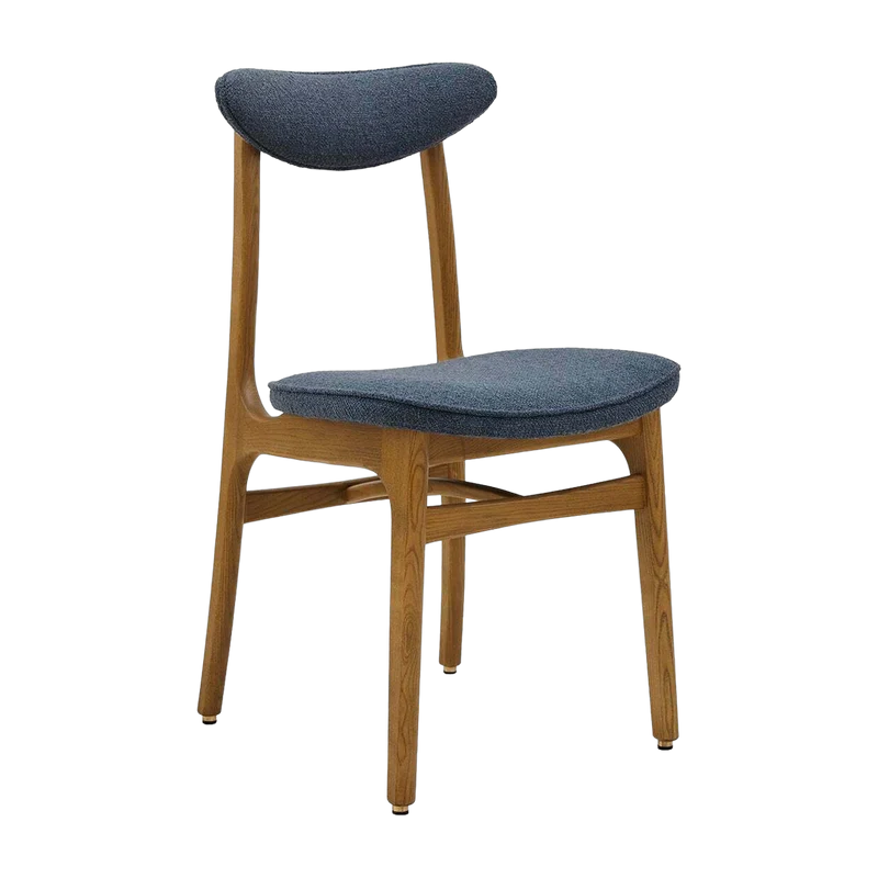 Chaise en denim et frêne foncé 52 x 45 bouclé Série 200-190 - 366 Concept