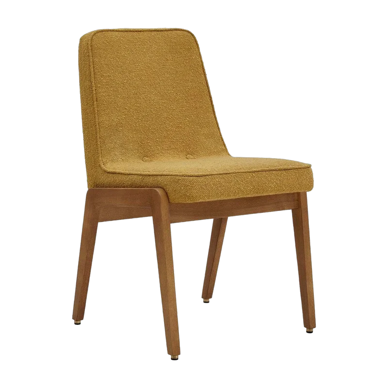 Chaise en tissu bouclé moutarde et frêne foncé 51 x 49 Série 200-125 - 366 Concept