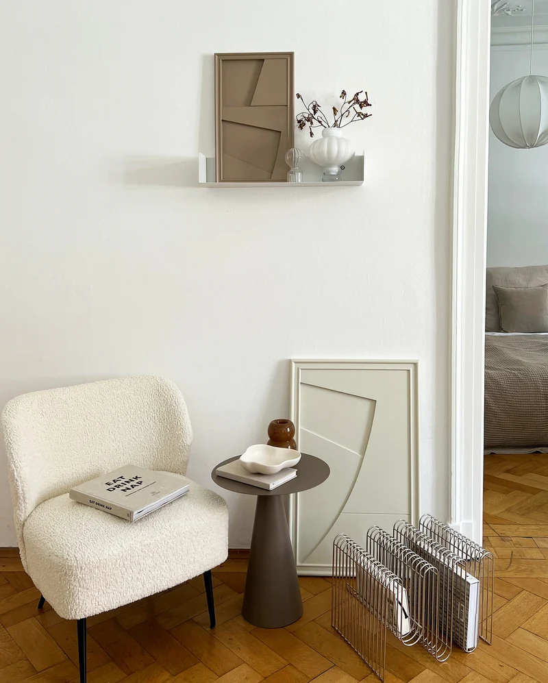 Tableau en bois blanc oyster 80 cm Arch - Likya