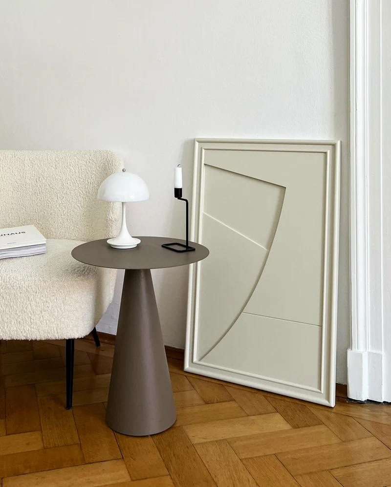 Tableau en bois blanc oyster 80 cm Arch - Likya