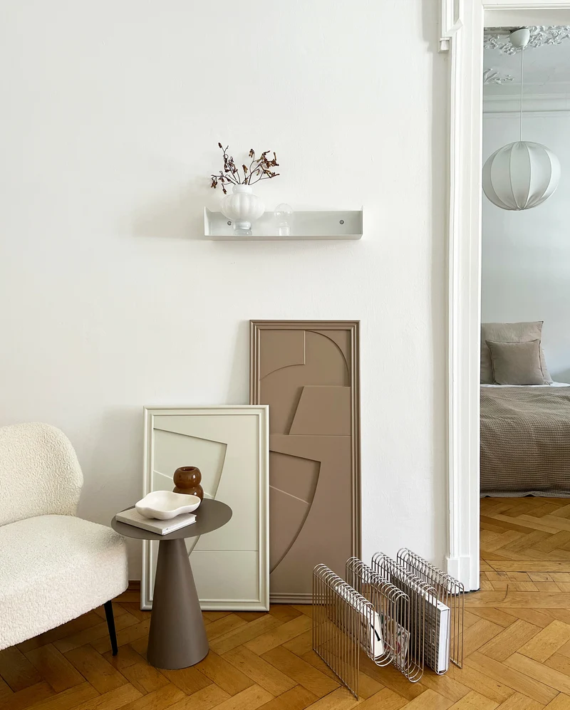 Tableau en bois blanc oyster 80 cm Arch - Likya