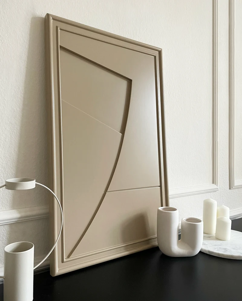 Tableau en bois beige gris 80 cm Arch - Likya