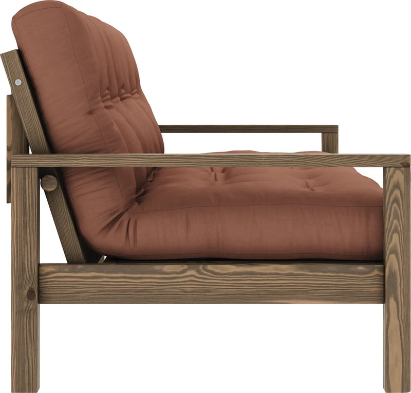 Canapé-lit en bois foncé et tissu marron argile Knob - Karup Design