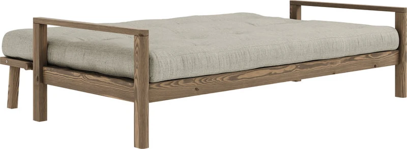 Canapé-lit en bois foncé et tissu lin Knob - Karup Design