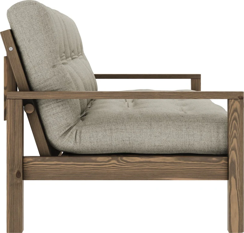 Canapé-lit en bois foncé et tissu lin Knob - Karup Design