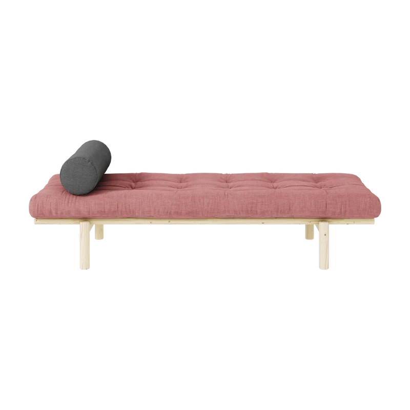 Lit de jour en pin clair et velours côtelé rose sorbet Next Daybed - Karup Design