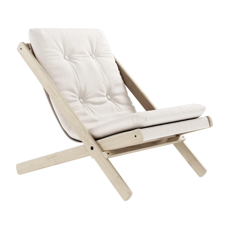 Transat en hêtre et tissu blanc Boogie - Karup Design