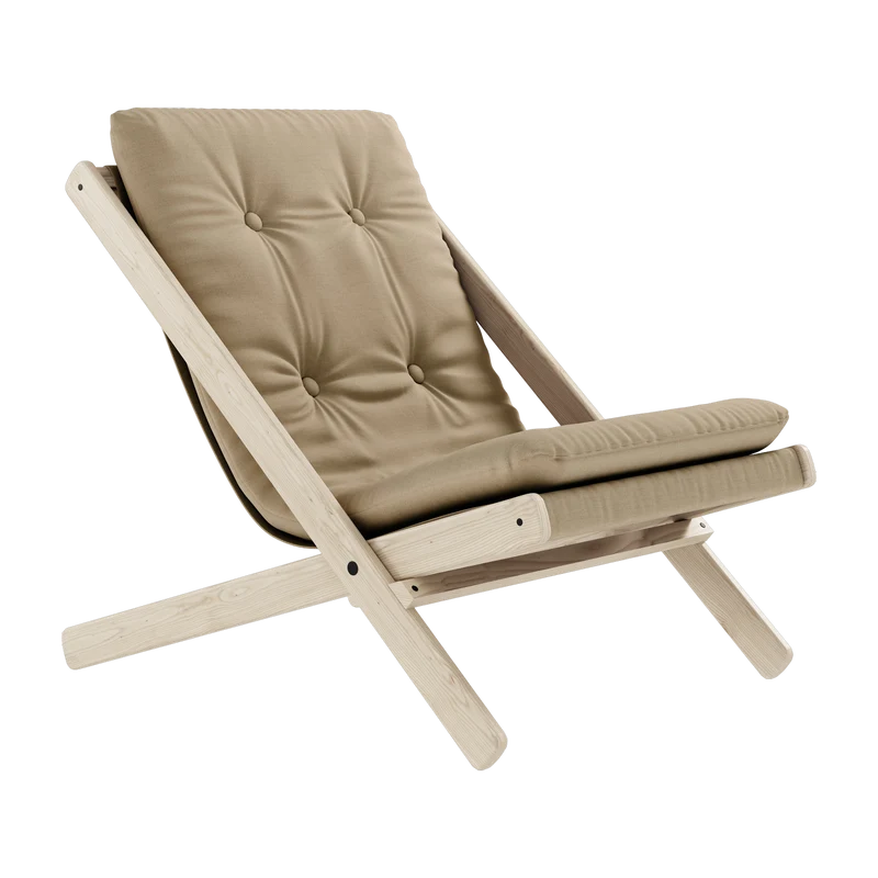 Transat en hêtre et tissu beige Boogie - Karup Design