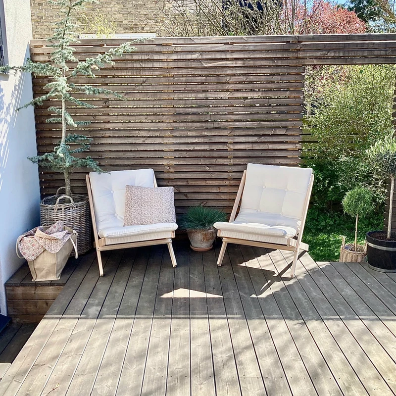 Transat en hêtre et tissu beige Boogie - Karup Design