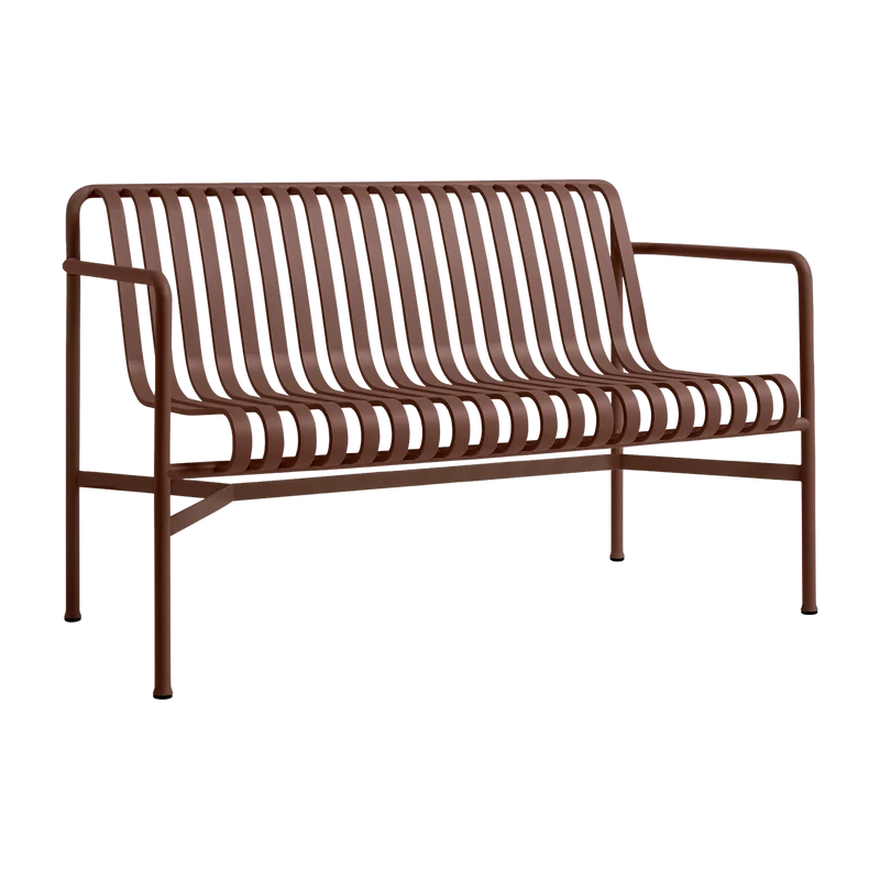 Banc de jardin avec accoudoirs en métal rouge Palissade - HAY