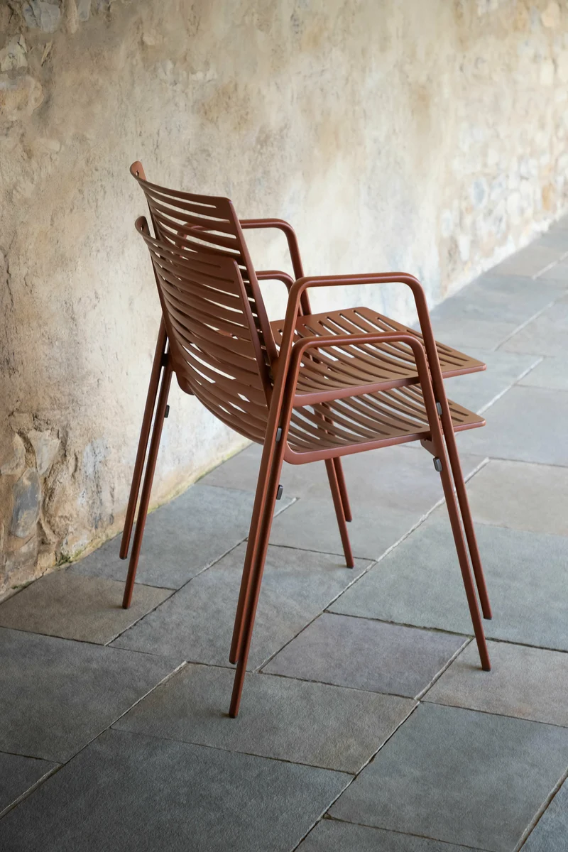 Chaise en aluminium terracotta 56 x 57 cm Zebra - Fast Spa