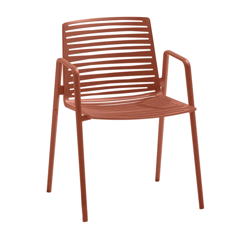 Chaise avec accoudoir en aluminium terracotta 56 x 58 cm Zebra - Fast Spa
