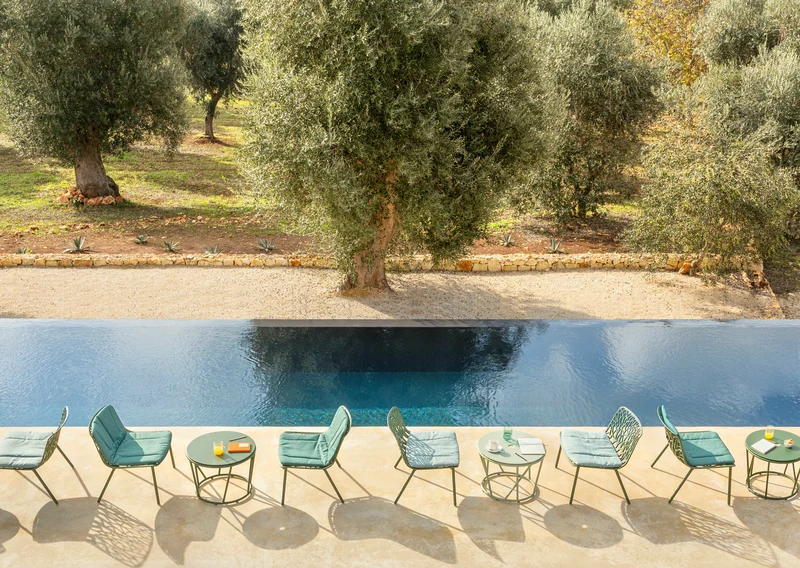 Chaise en aluminium vert 53 x 48 cm Forest - Fast Spa