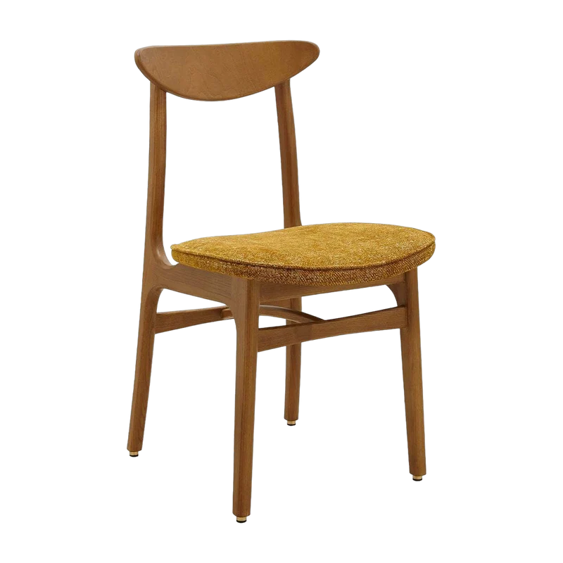Chaise en tissu marbre moutarde et frêne foncé 52 x 45 Série 200-190 Mix - 366 Concept