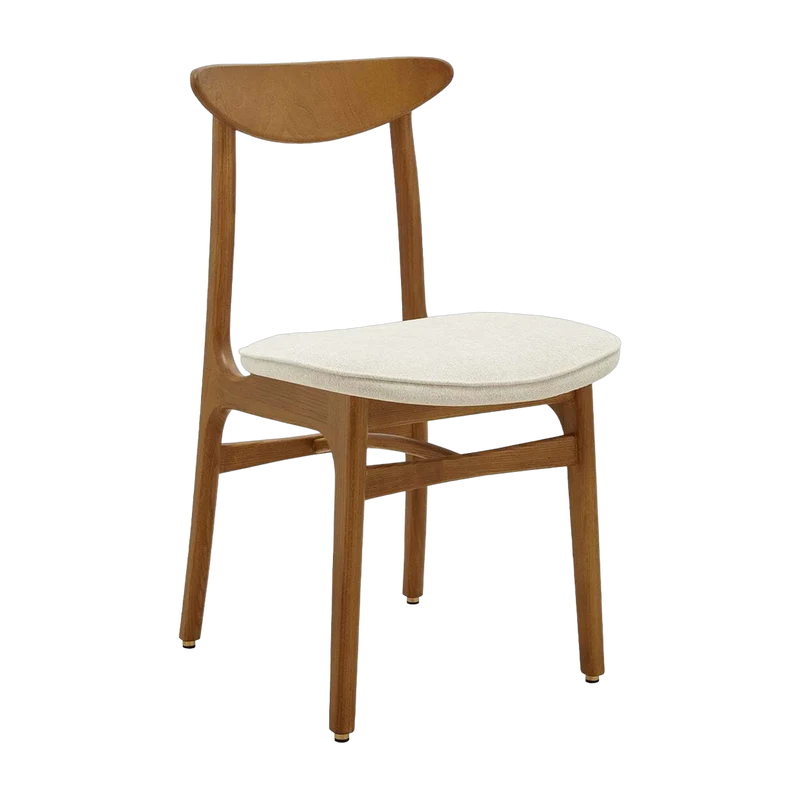 Chaise en tissu marbre blanc et frêne foncé 52 x 45 Série 200-190 Mix - 366 Concept