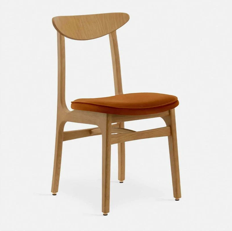 Chaise en velours sierra et frêne foncé 52 x 45 Série 200-190 Mix - 366 Concept