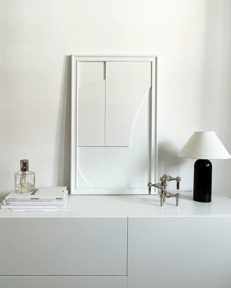 Tableau en bois blanc 80 cm Verge - Likya