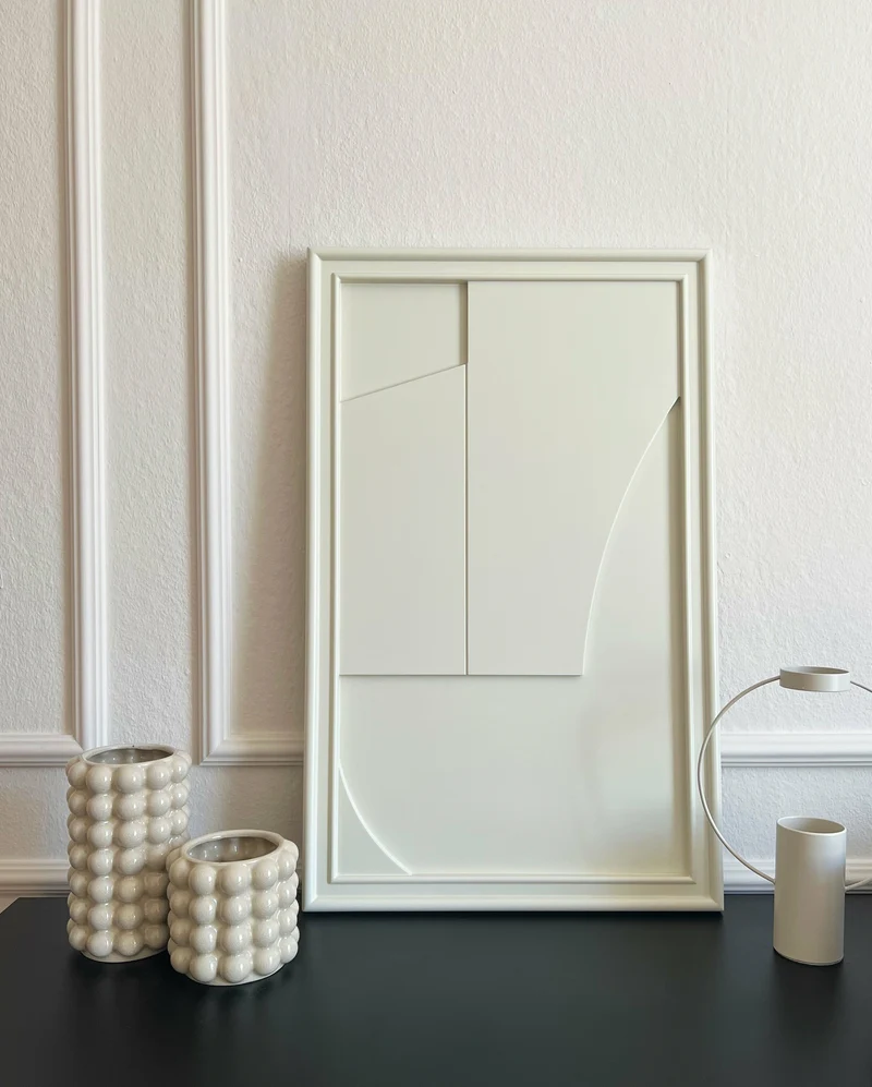 Tableau en bois blanc oyster 80 cm Verge - Likya