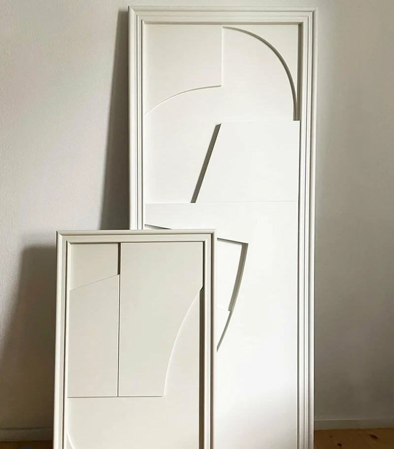 Tableau en bois blanc oyster 80 cm Verge - Likya