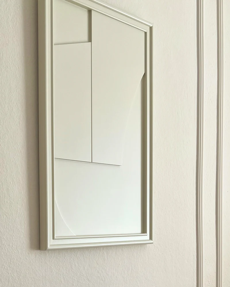 Tableau en bois blanc oyster 80 cm Verge - Likya