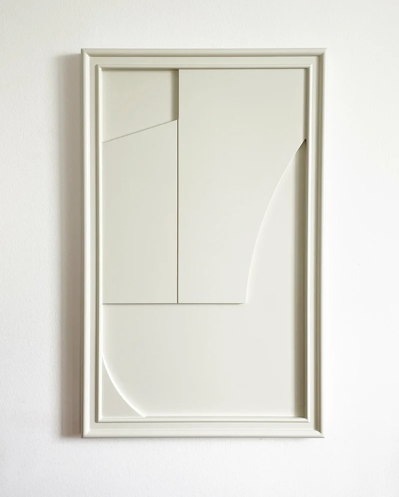 Tableau en bois blanc oyster 80 cm Verge - Likya