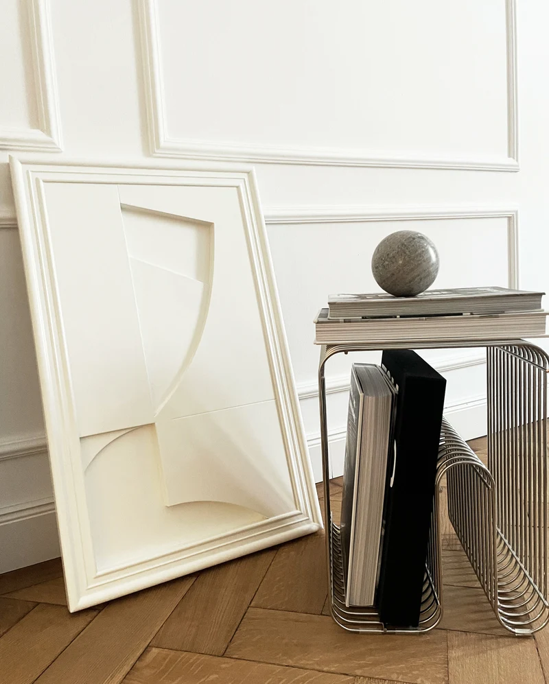 Tableau en bois blanc 80 cm Randonne - Likya