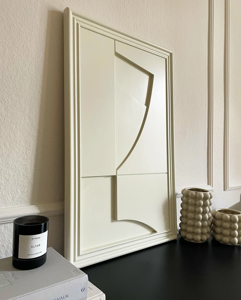 Tableau en bois blanc oyster 80 cm Randonne - Likya
