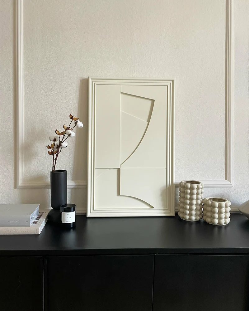 Tableau en bois blanc oyster 80 cm Randonne - Likya