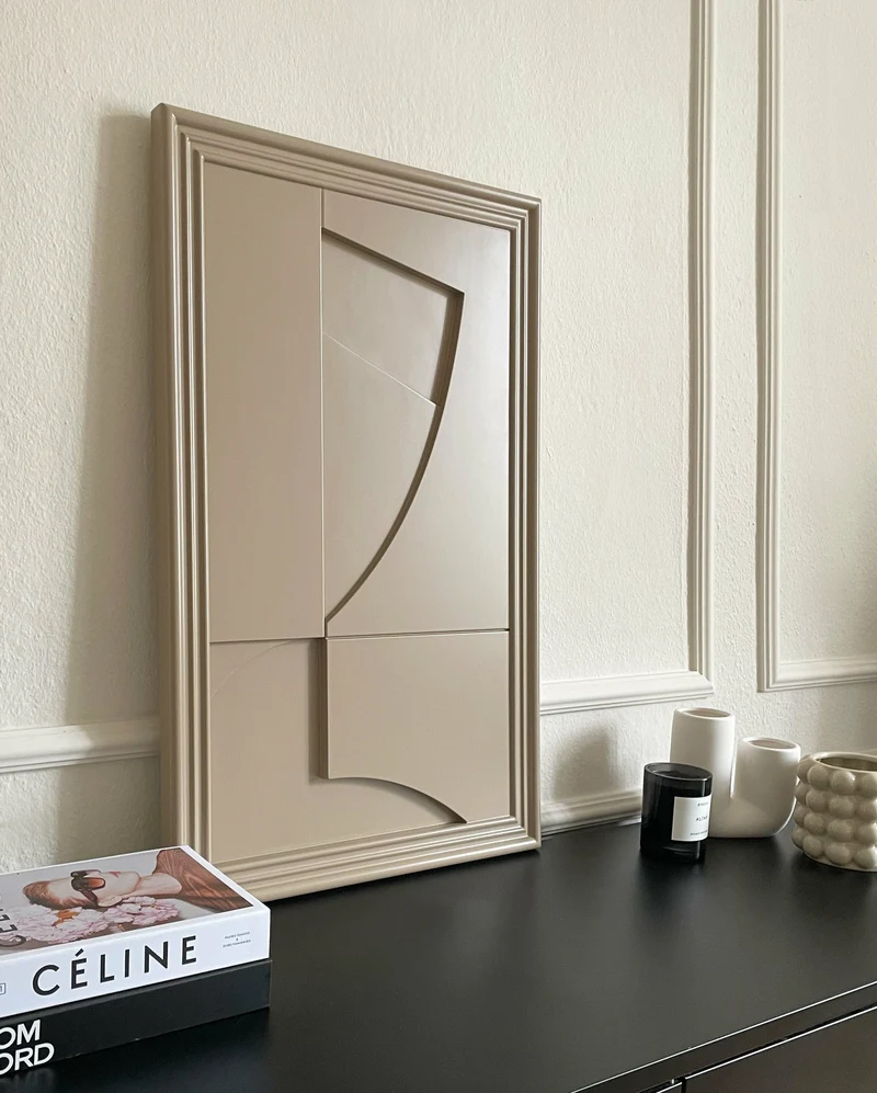 Tableau en bois beige gris 80 cm Randonne - Likya