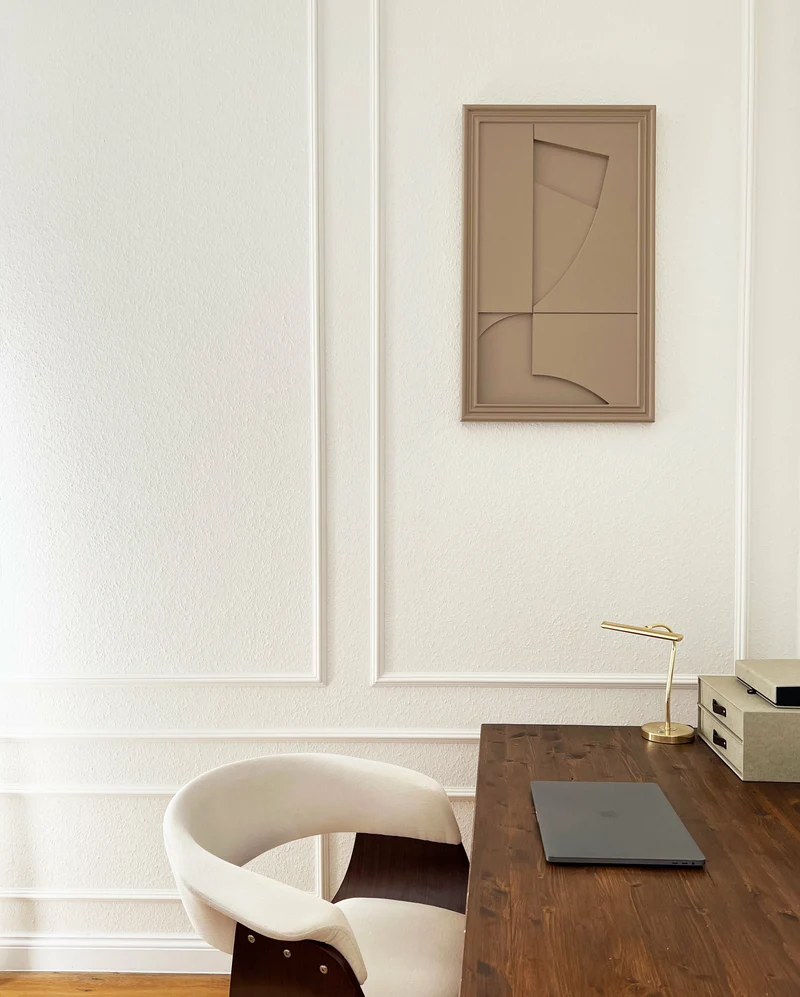 Tableau en bois beige gris 80 cm Randonne - Likya