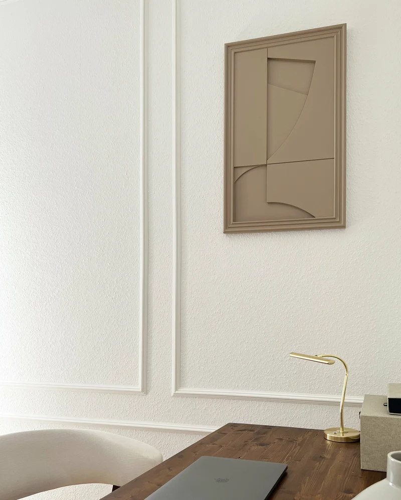 Tableau en bois beige gris 80 cm Randonne - Likya