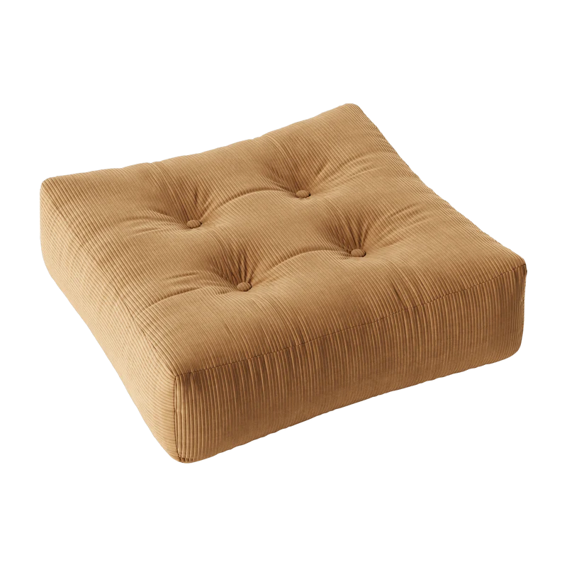 Pouf en velours côtelé marron fudge More - Karup Design