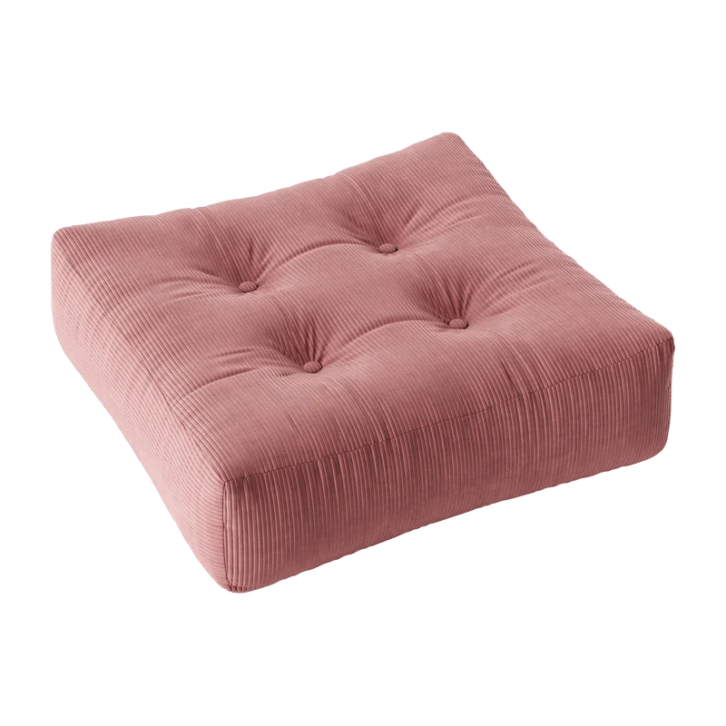 Pouf en velours côtelé rose sorbet More - Karup Design