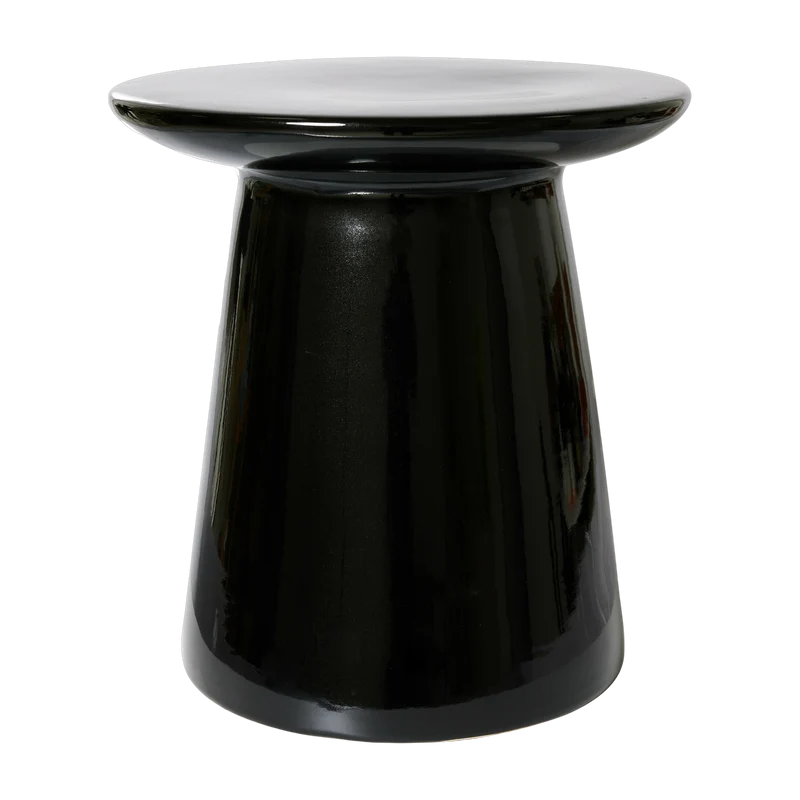 Table d'appoint en grès noir brillant - HKliving