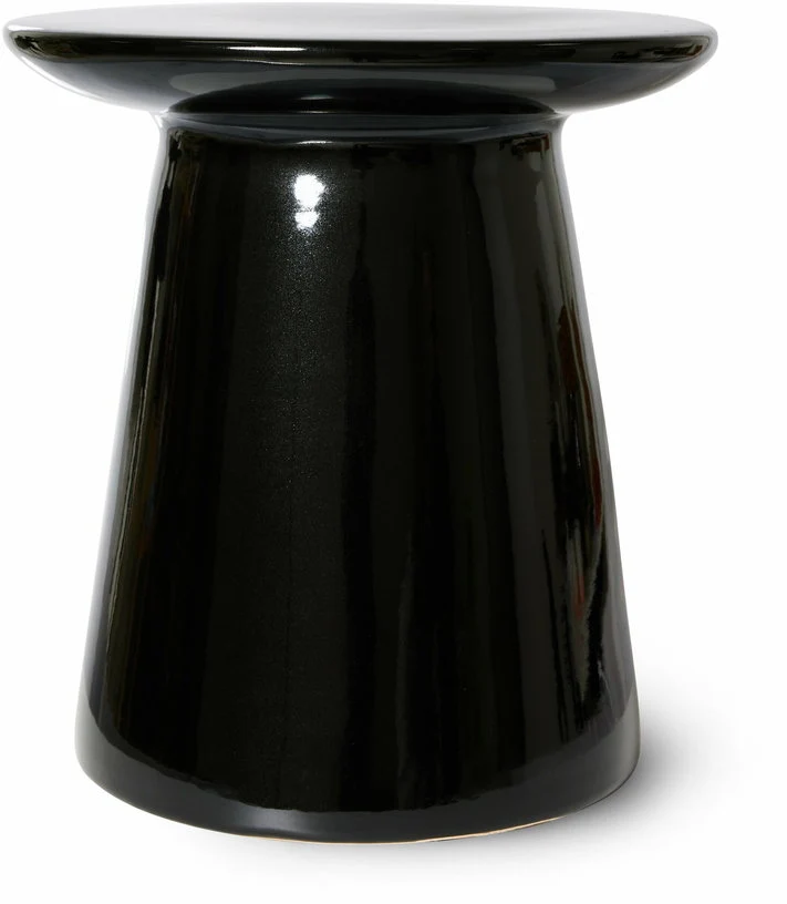 Table d'appoint en grès noir brillant - HKliving