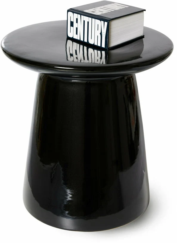 Table d'appoint en grès noir brillant - HKliving