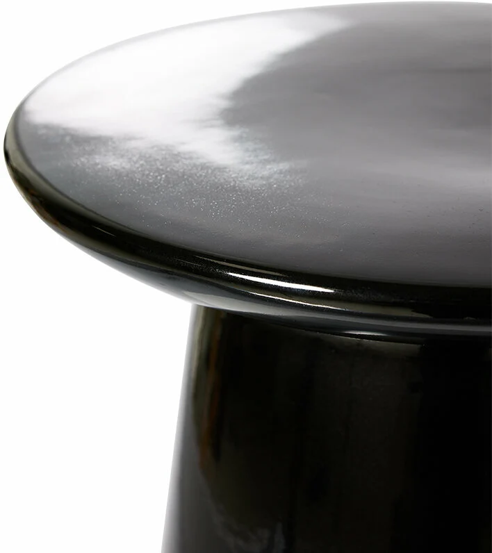 Table d'appoint en grès noir brillant - HKliving