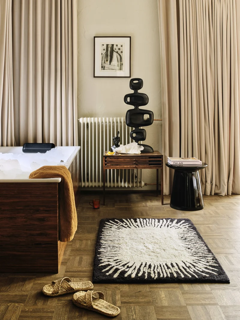 Table d'appoint en grès noir brillant - HKliving