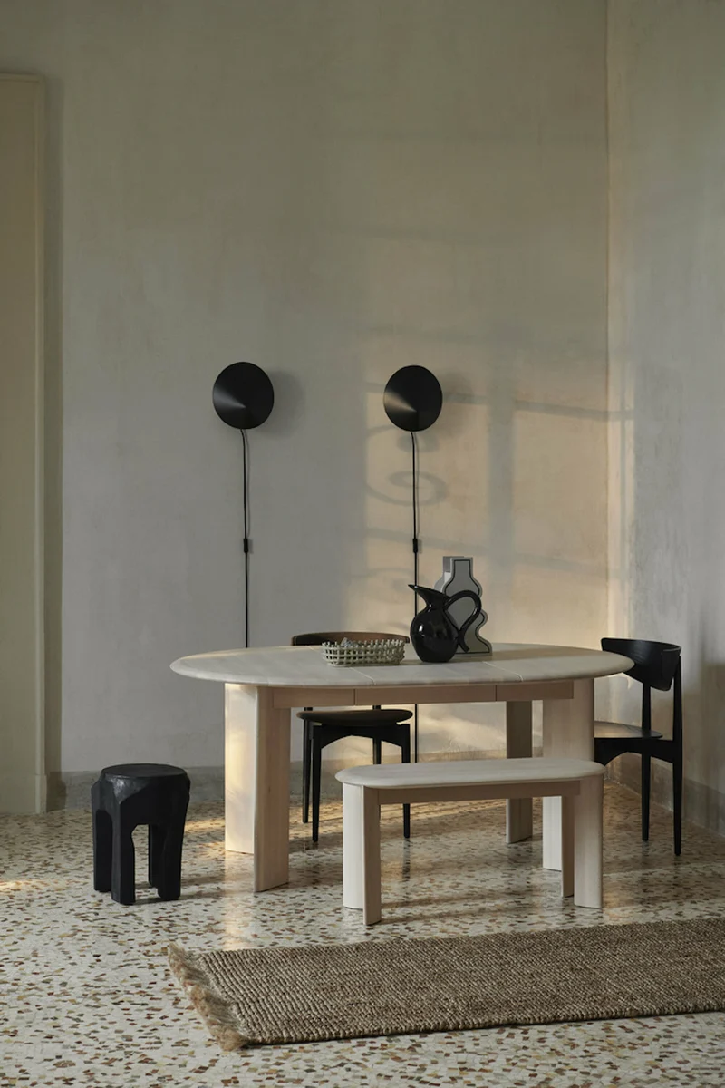 Table à rallonge en hêtre beige 2 places Bevel - Ferm Living