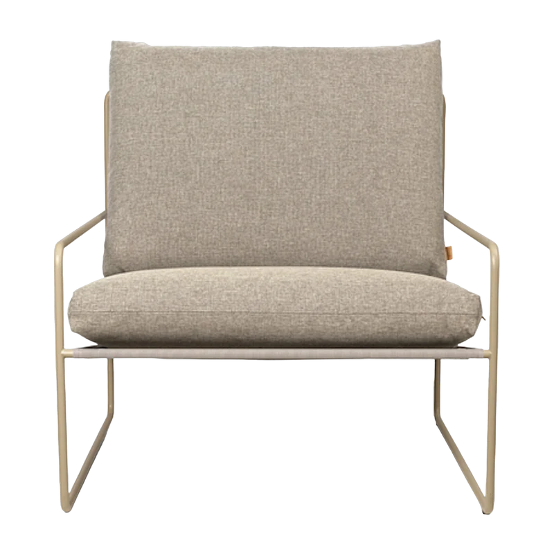 Fauteuil en vinyl beige et acier beige 78 x 93 cm Desert Dolce - Ferm Living