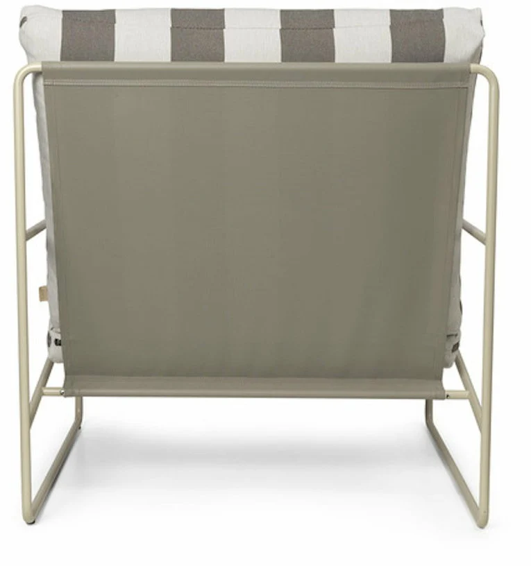 Fauteuil en vinyl rayé et acier beige 78 x 93 cm Desert Stripe - Ferm Living