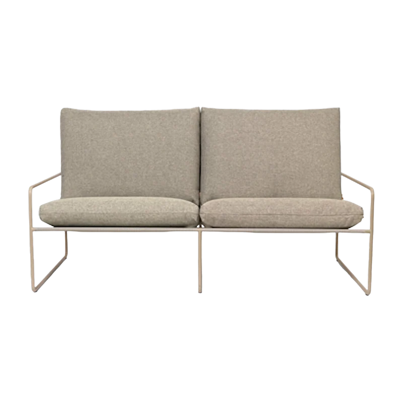 Canapé d'extérieur 2 places en vinyl beige et acier beige 78 x 93 cm Desert Dolce - Ferm Living