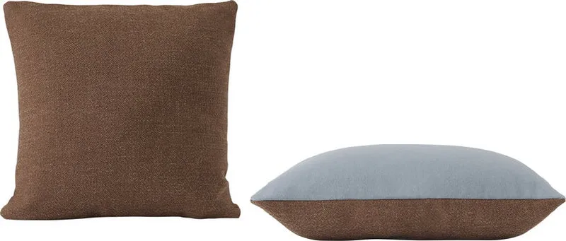 Coussin à double face marron et bleu clair 45 x 45 cm Mingle - Muuto