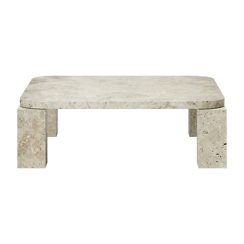 Table basse en travertin 82 x 82 cm Atlas - New works